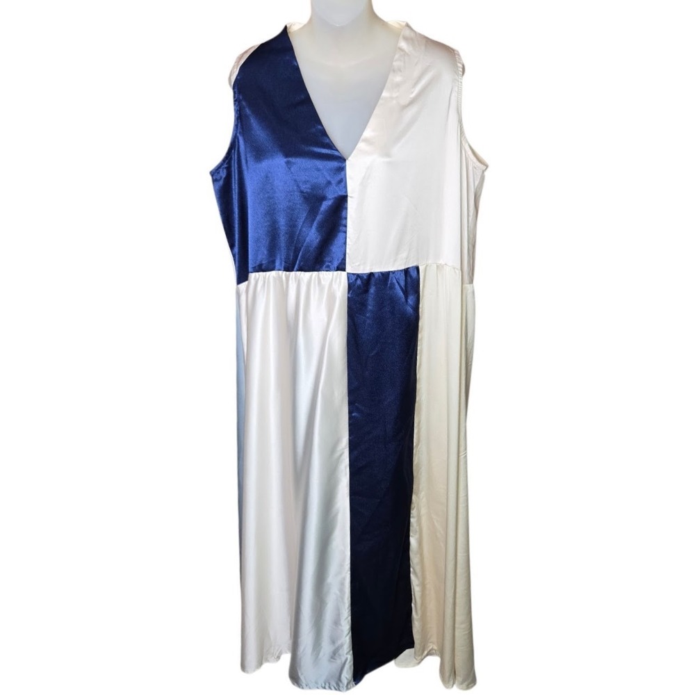 Soolinen Womens Lagenlook Maxi Dress Size XL Retro Colorblock Avant Garde NWT
